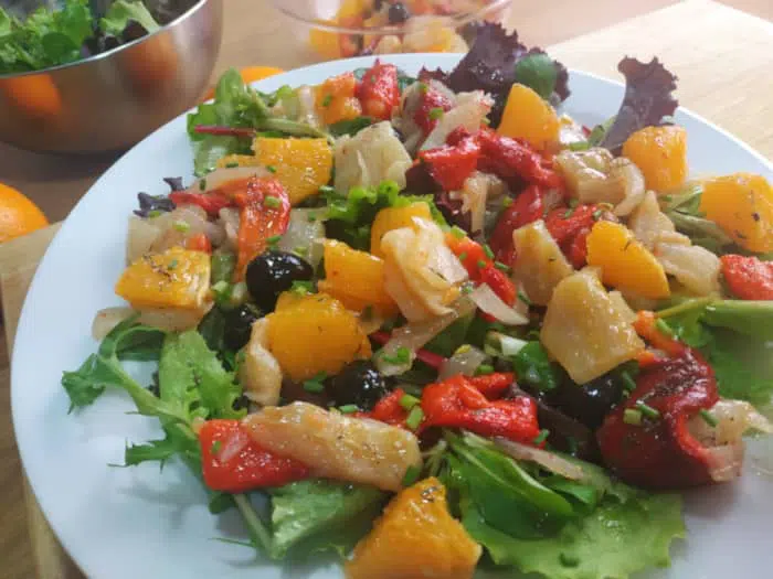 Ensalada de bacalao y naranja