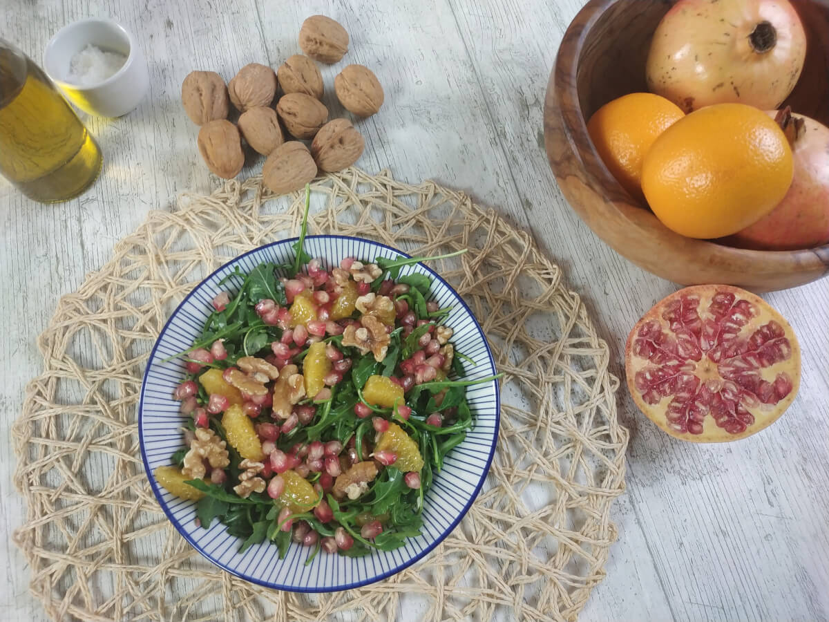 ensalada de granada y naranja