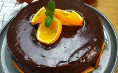 Tarta de naranja y chocolate