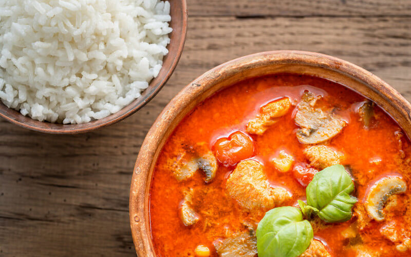 Arroz con setas y pollo