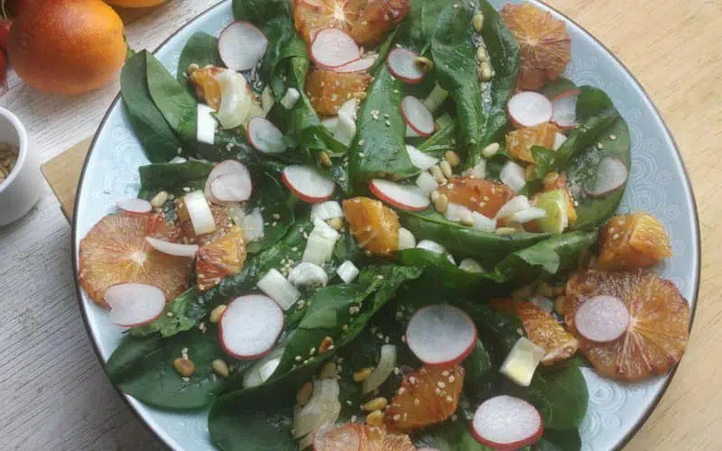 Ensalada de Naranja y Espinacas