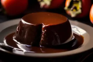 Flan de Persimon y Chocolate