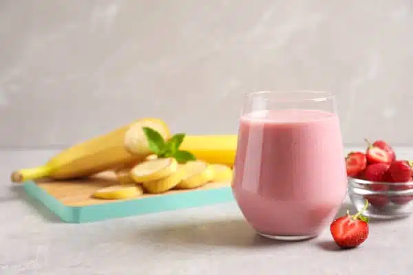 batido de fresa y plátano