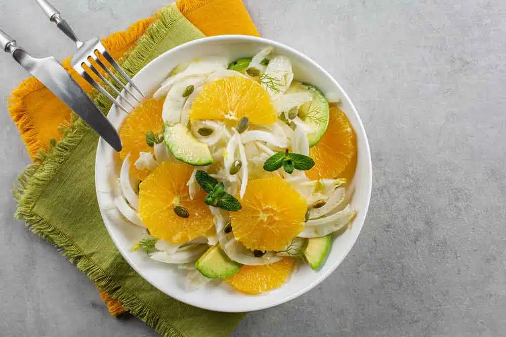 ensalada de naranja y aguacate