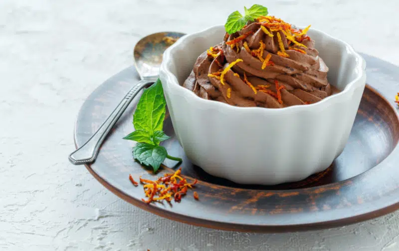 mousse de chocolate y naranja