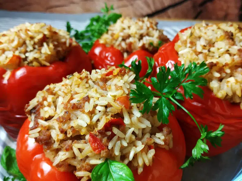 Pimientos Rellenos de Arroz