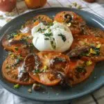 tomate con burrata anchoas y pistachos